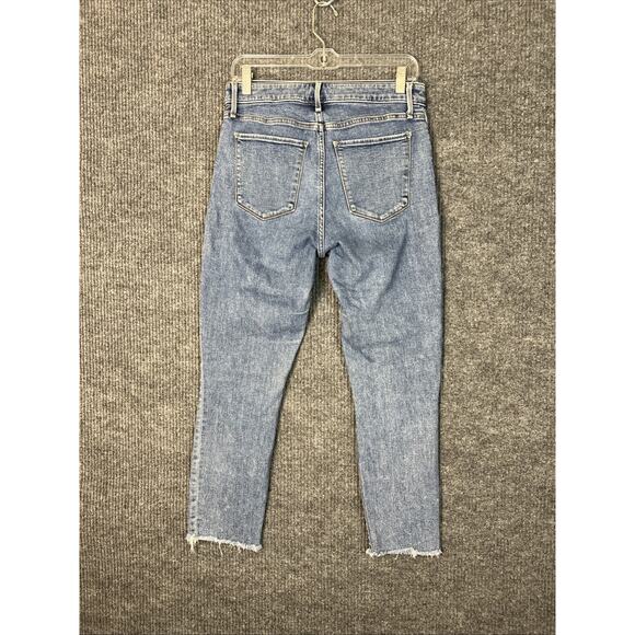 Abercrombie & Fitch Womens Simone High Rise Ankle Jeans Size 29 Blue Frayed Hem - Picture 2 of 10